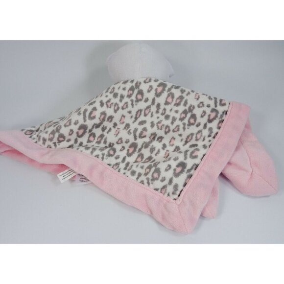 Carter's Lovey Baby Safety Blanket White Bear Plush Pink Leopard Print - Picture 3 of 4